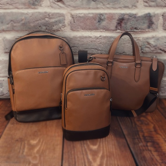 Coach Graham Backpack in Gunmetal/Saddle - Picture 6 of 6